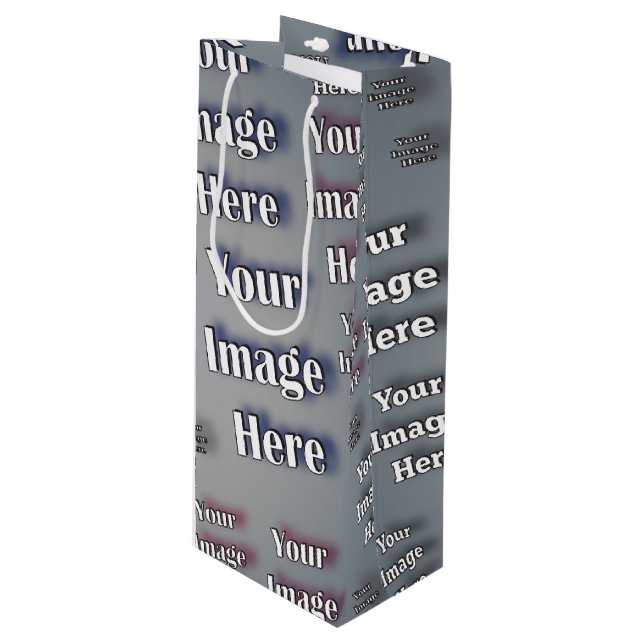 🤍 Create Your Own Custom Template Wine Gift Bag (Front Angled)