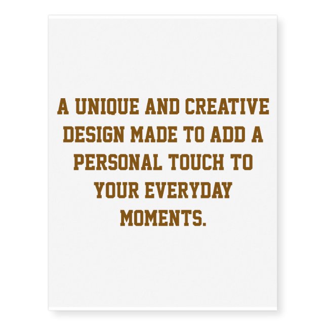 Create Your Own Custom Temporary Tattoos (Front)
