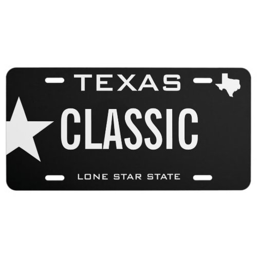Create Your Own Custom Texas Classic License Plate