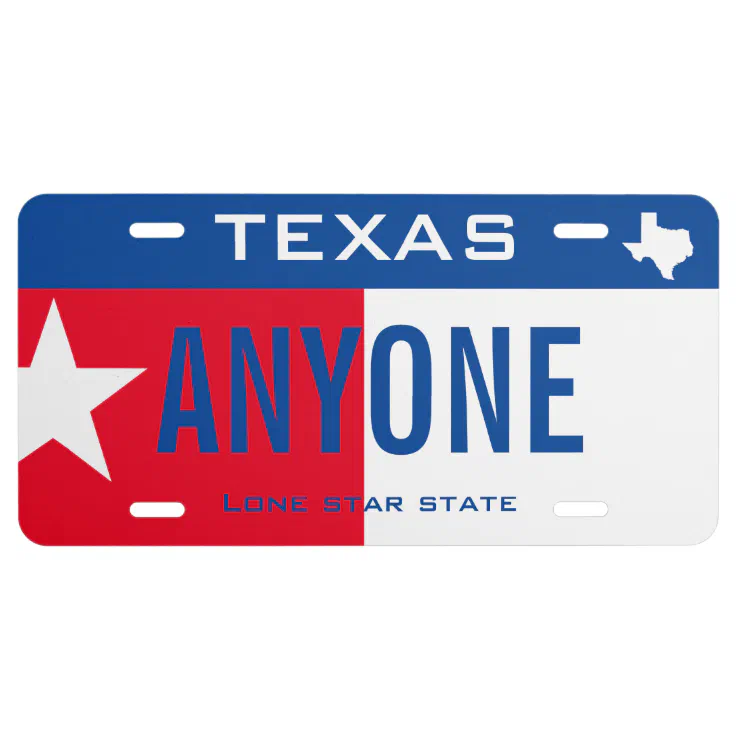 12" x 6" Lone Star License Plate Texas State Flag Metal Vanity Tag Cover 