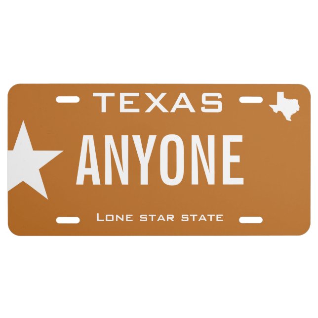 Create Your Own Custom Texas License Plate (Front)