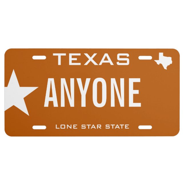 Create Your Own Custom Texas  License Plate (Front)
