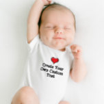 Create your own custom text baby bodysuit<br><div class="desc">Create your own custom text,  say anything you like,  be creative,  have fun. Your body suit,  your message with the heart included.</div>