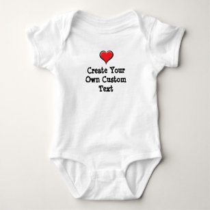Custom Baby Bodysuit Black Moms Dads Creation Red Hearts Boy & Girl Clothes