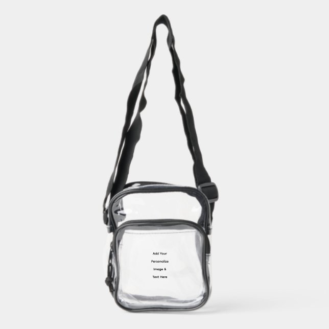 create your own custom text personalize clear crossbody bag  (Front)