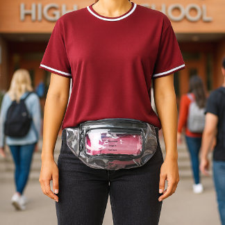 create your own custom text personalize clear fanny pack