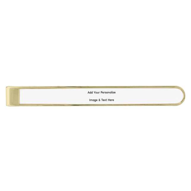 create your own custom text personalize gold finish tie bar (Front)