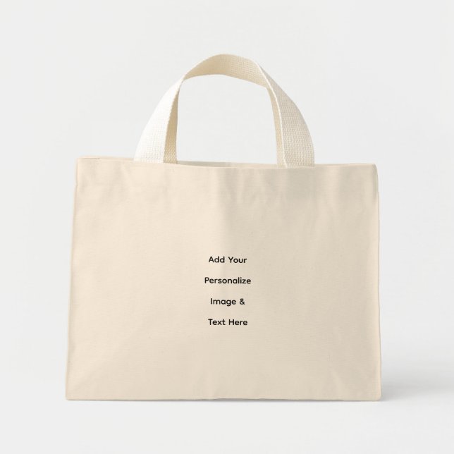 create your own custom text personalize mini tote bag (Front)