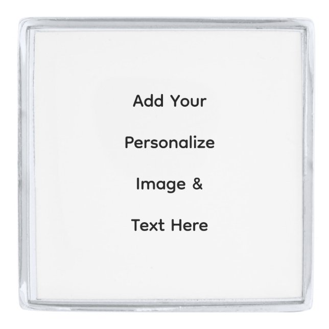create your own custom text personalize silver finish lapel pin (Front)