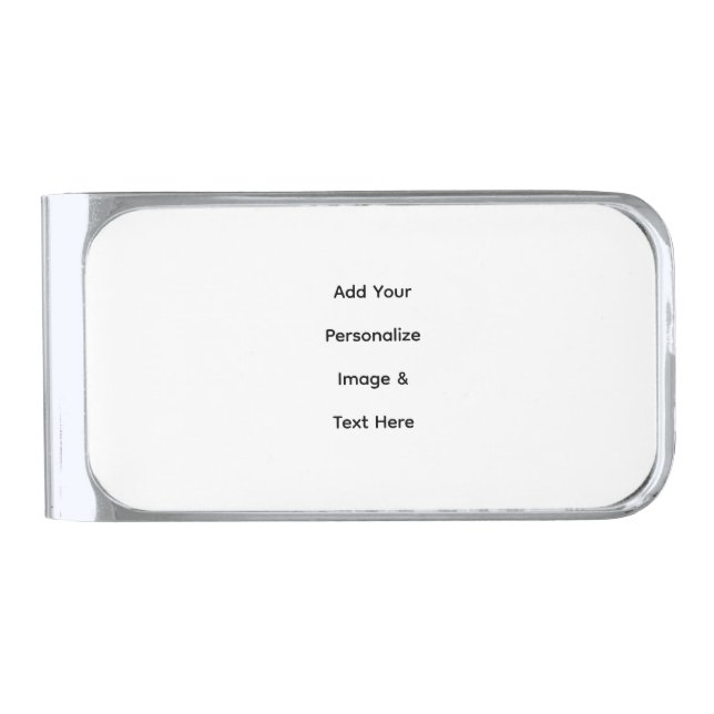 create your own custom text personalize silver finish money clip (Front)