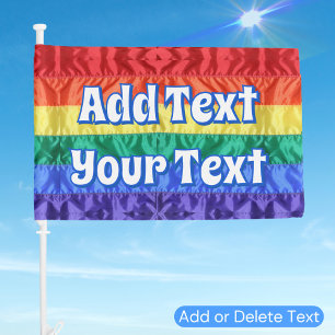 Create Your Own Custom Text Personalized Rainbow Car Flag