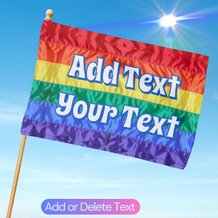 Create Your Own Custom Text Personalized Rainbow House Flag
