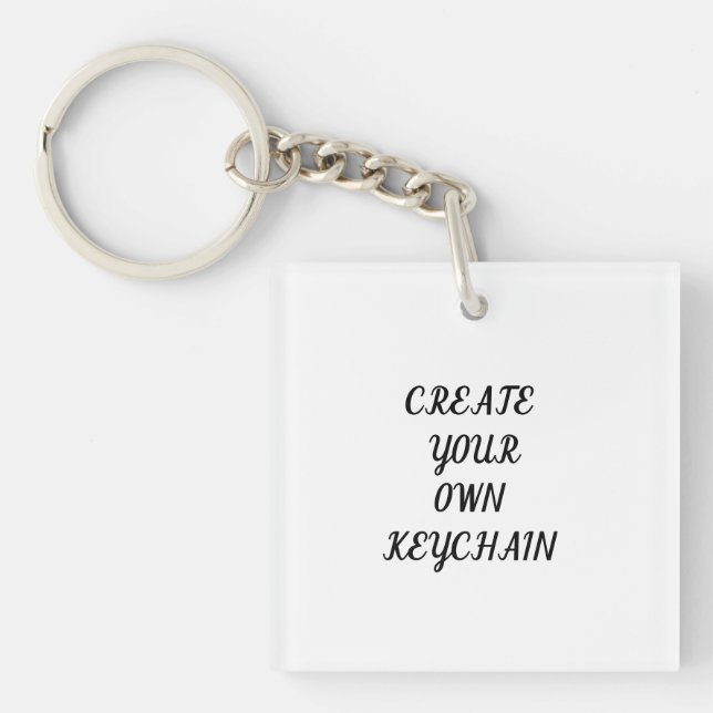 Create Your Own Custom Text Quote Minimalist Keychain (Front)