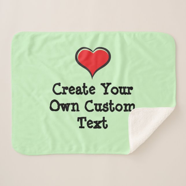 Create your own custom text with a heart sherpa blanket (Front (Horizontal))