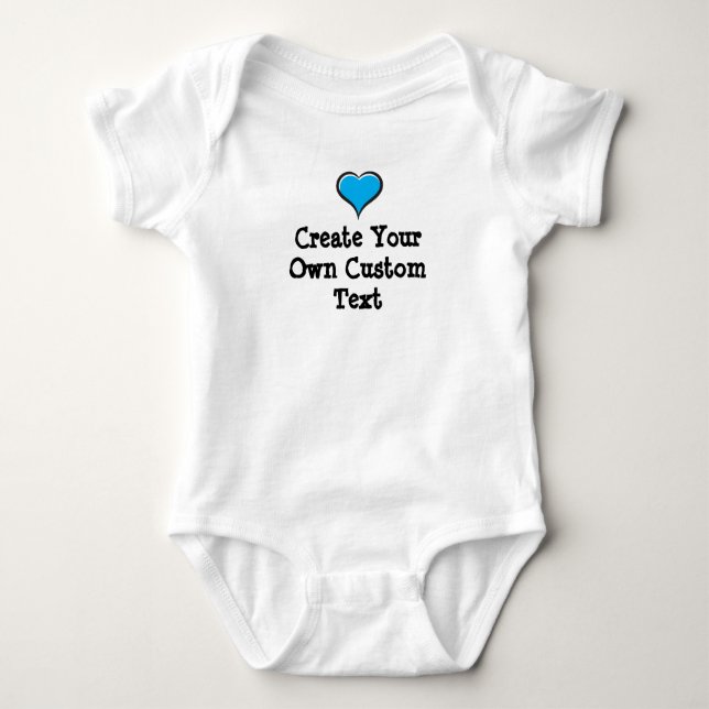 Create your own custom text with Blue Heart Baby Bodysuit (Front)
