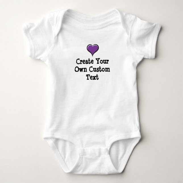 Create your own custom text with Purple Heart Baby Bodysuit (Front)