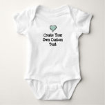 Create Your Own Custom Text With Sage Heart Baby Bodysuit at Zazzle