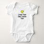 Create your own custom text with Yellow Heart Baby Bodysuit