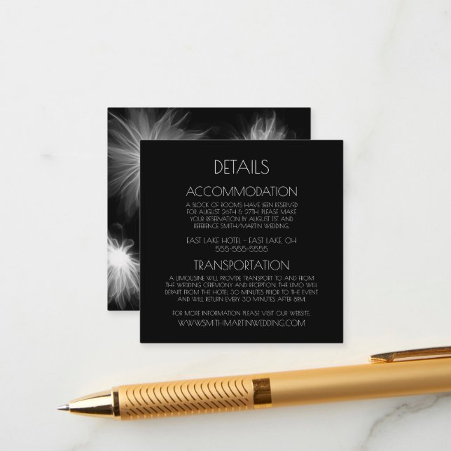 Create Your Own Custom Text X-Ray Wildflowers Enclosure Card (Front/Back In Situ)