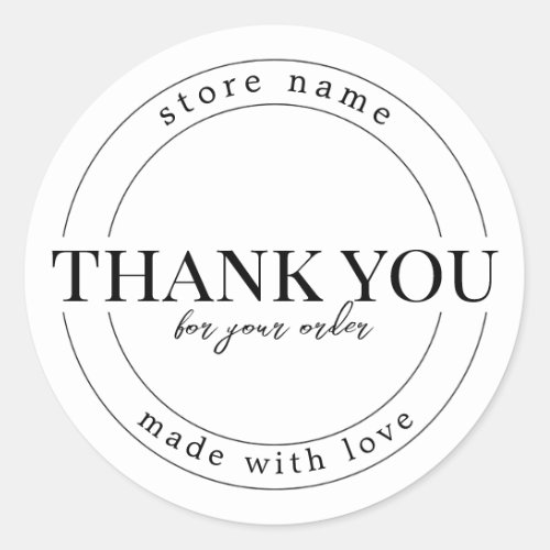 Create Your Own Custom Thank you Made With Love Classic Round Sticker