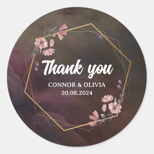 Create your own Custom Thank you Wedding Favor Classic Round Sticker