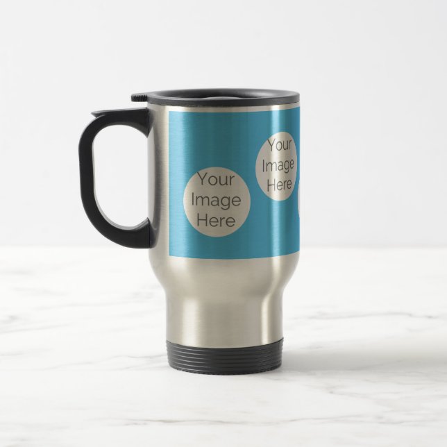 create your own custom travel Mug cup photos blue (Left)