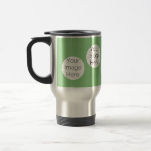 create your own custom travel Mug cup photos green