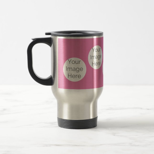 create your own custom travel Mug cup photos pink (Left)