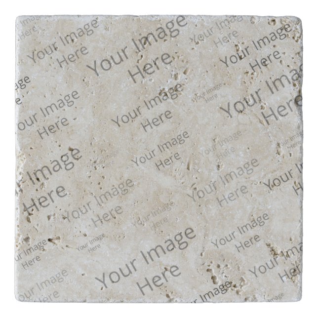 Create Your Own Custom Travertine Stone Trivet (Front)