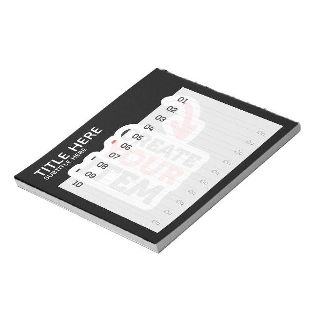 CREATE-YOUR-OWN Custom upload your design do list Notepad (Rotated)