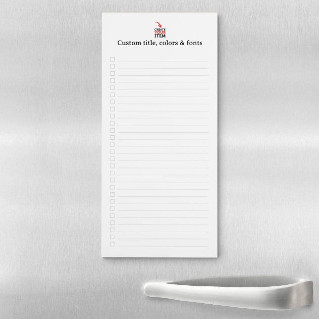 CREATE-YOUR-OWN Custom upload your design list Magnetic Notepad (In Situ)