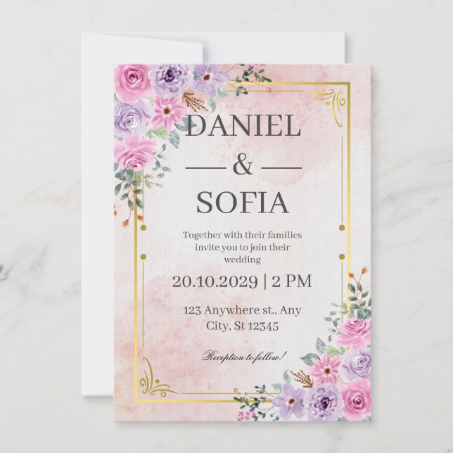 Create Your Own Custom Wedding Invitation Cards (Front)