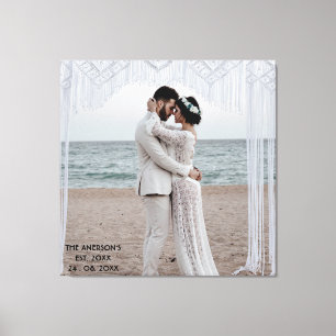 Create Your Own Custom Wedding Photo Add Name Date Canvas Print