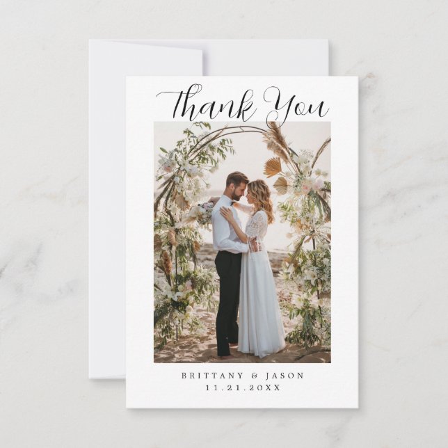 Create your own custom Wedding Photo Thank You Card (Front)