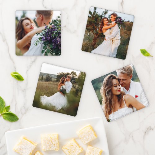 Create Your Own Custom Wedding Photos Coaster Set
