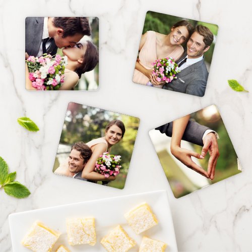 Create Your Own Custom Wedding Photos Coaster Set