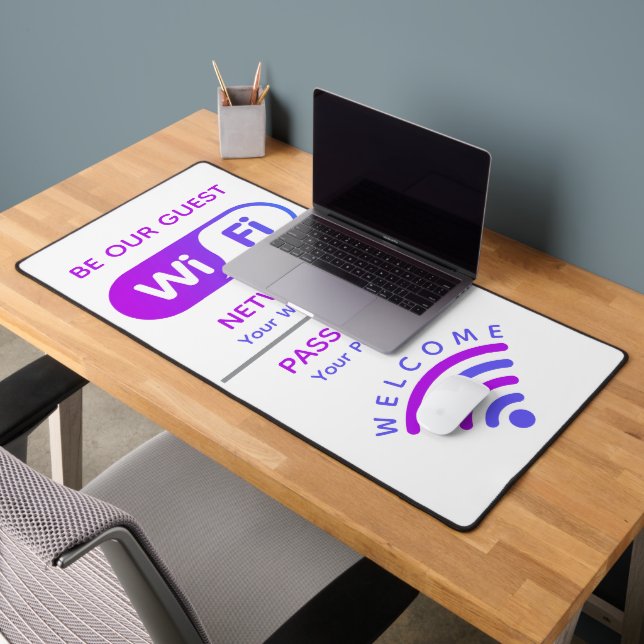 Create Your Own Custom Wifi Network and Password  Desk Mat (Office 2)