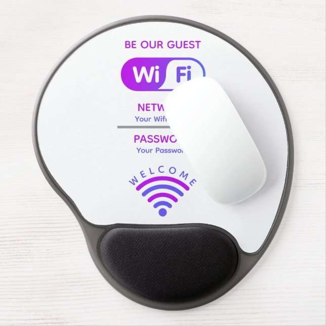 Create Your Own Custom Wifi Network and Password  Gel Mouse Pad (Left Side)