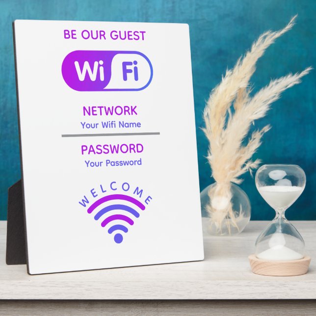 Create Your Own Custom Wifi Network and Password  Plaque (Side)