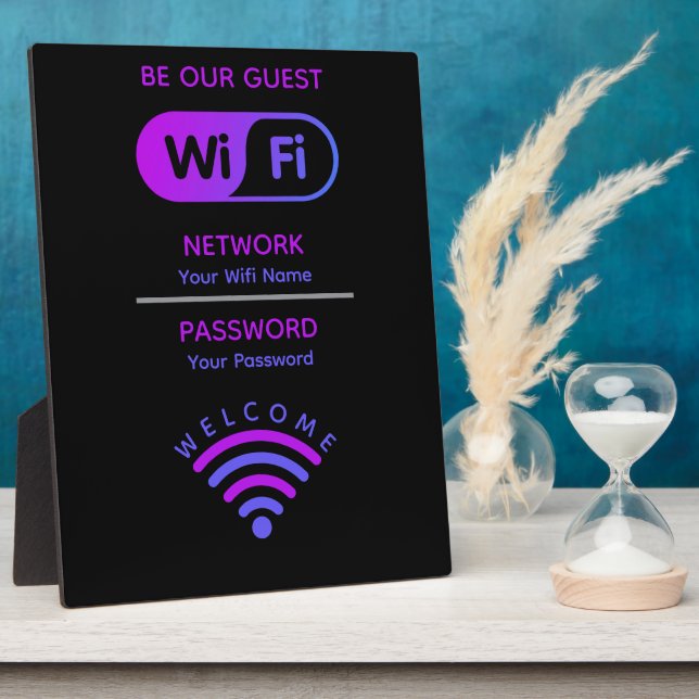 Create Your Own Custom Wifi Network and Password  Plaque (Side)