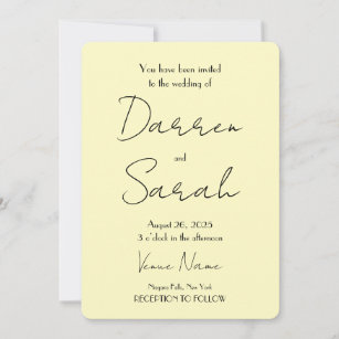 Create Your Own Custom Yellow Wedding Invitation