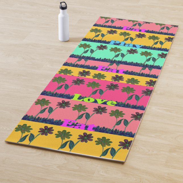 Create Your Own custom yoga eat love play ideas Mat (In Situ)