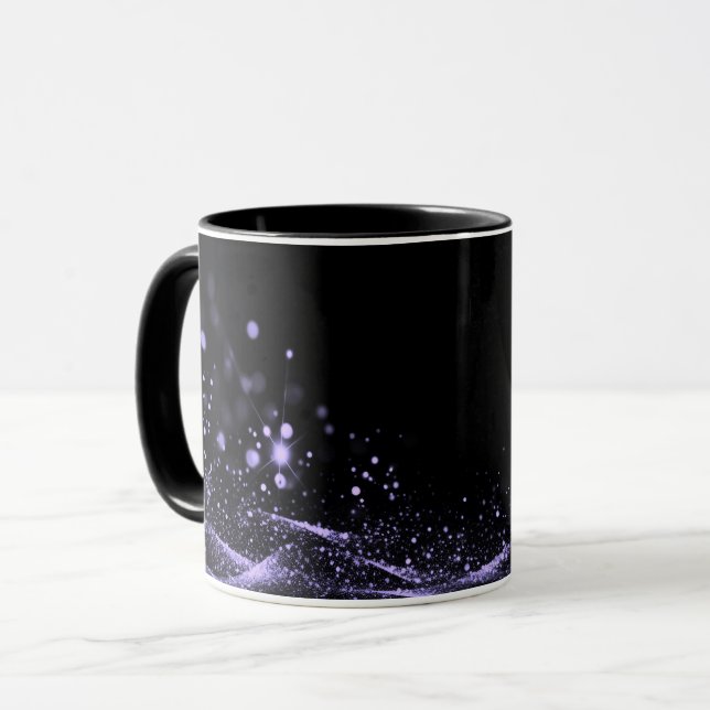 Create Your Own Customizable Glitter Ribbon Purple Mug (Front Left)
