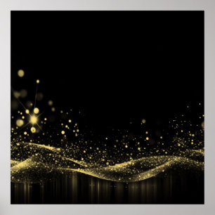 Create Your Own Customizable Glitter Ribbon Yellow Poster