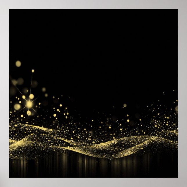 Create Your Own Customizable Glitter Ribbon Yellow Poster (Front)