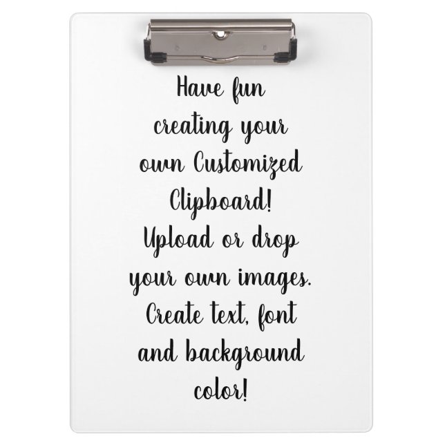 Create Your Own Customizable Personal  Clipboard (Front)