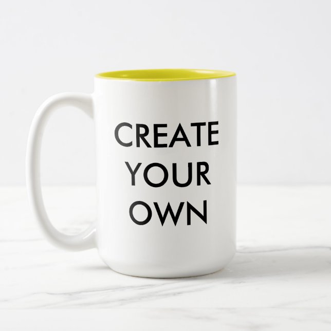 Create Your Own Customizable Two-Tone Mug YELLOW (Left)