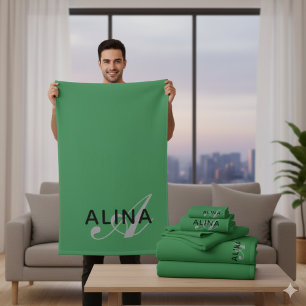 Create Your Own Customize Monogram Color Match Bath Towel Set