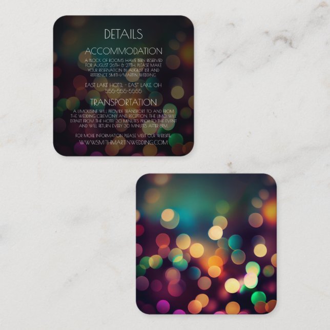 Create Your Own Customized Autumn Bokeh Enclosure Card (Front/Back)
