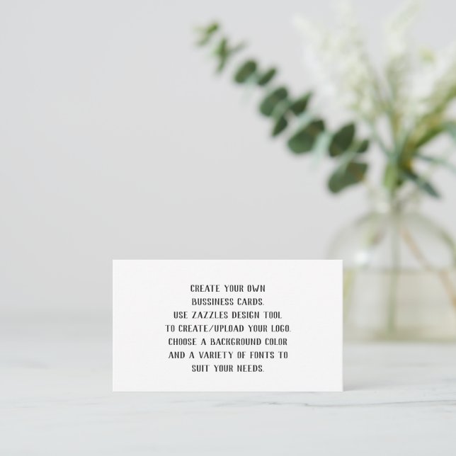 Create Your Own Customized Business Cards (Standing Front)